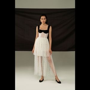 Rasario Polka Dot Corseted Tulle Gown US